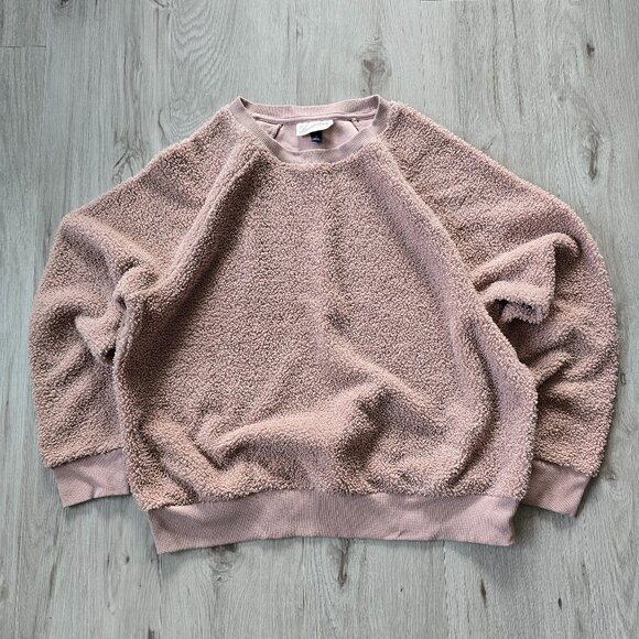 Universal Thread | pastel pink monochrome teddy bear pull-over sweater | WMS M - Picture 1 of 7